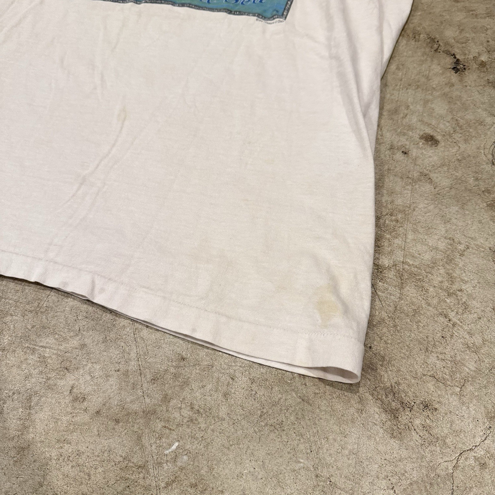 VTG Voices of the Sea Shirt Mens XL White Orca Whale Graphic Ocean 90s *STAINS gallery