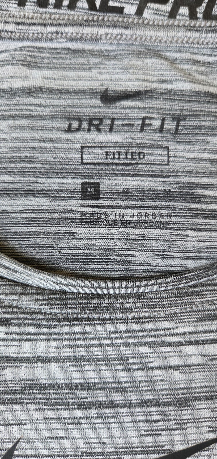 Nike Men's Pro Dri-Fit Performance grey Fitted Tee, size medium gallery