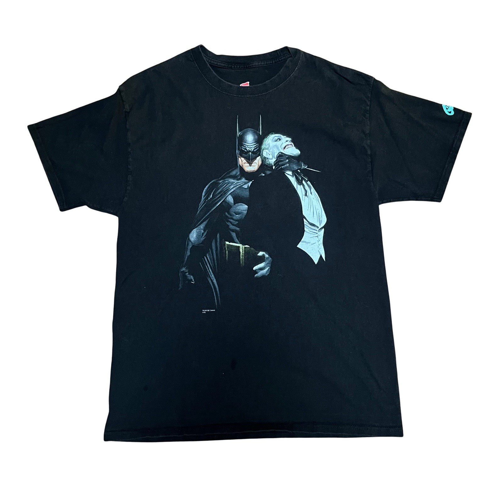 Batman Joker DC Comics Graphitti Hanes Mens L Black Graphic Cotton T-Shirt