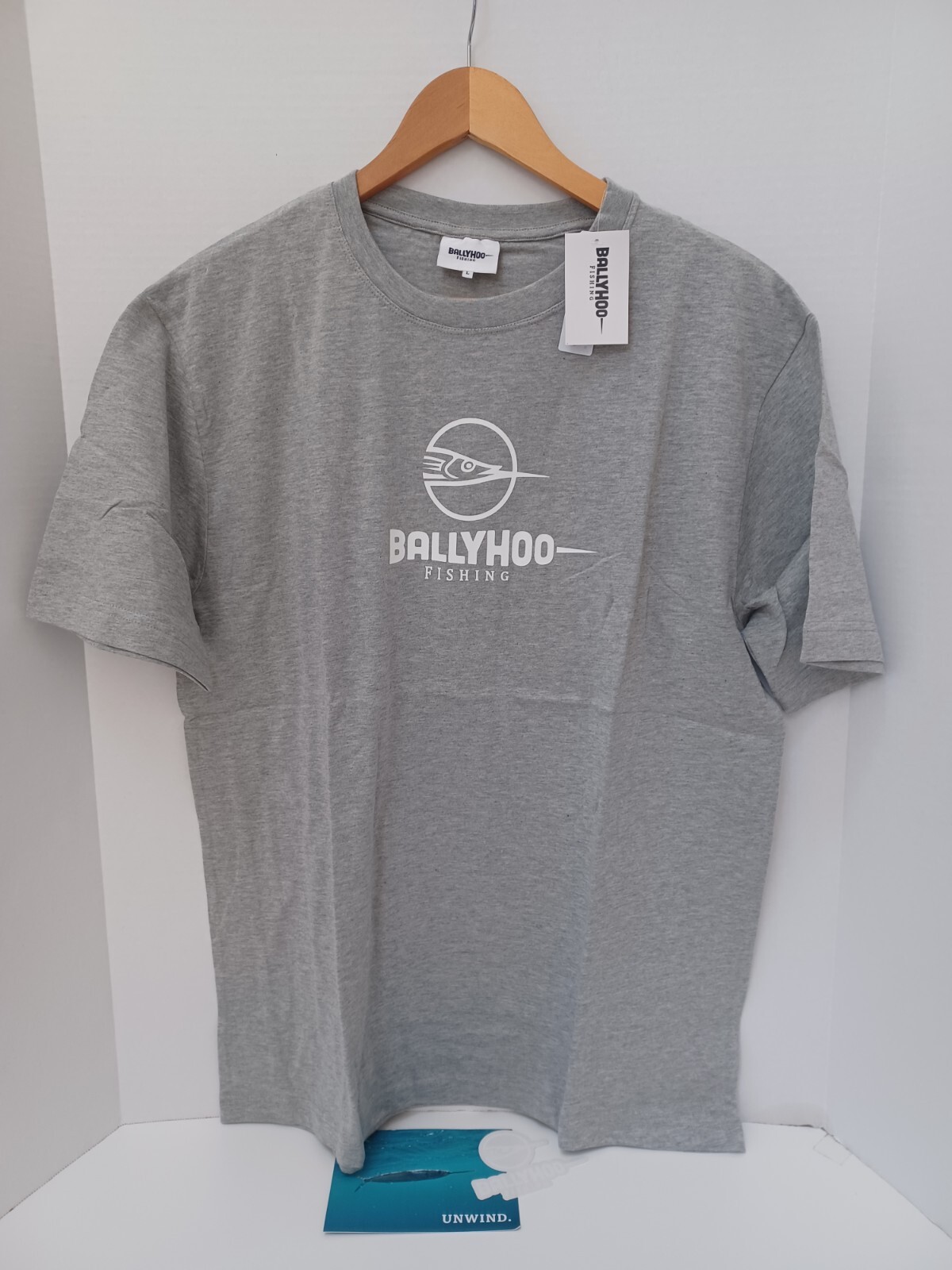 Supima Cotton BALLYHOO T-Shirt Gray Short Sleeve Men's Large NWT gallery