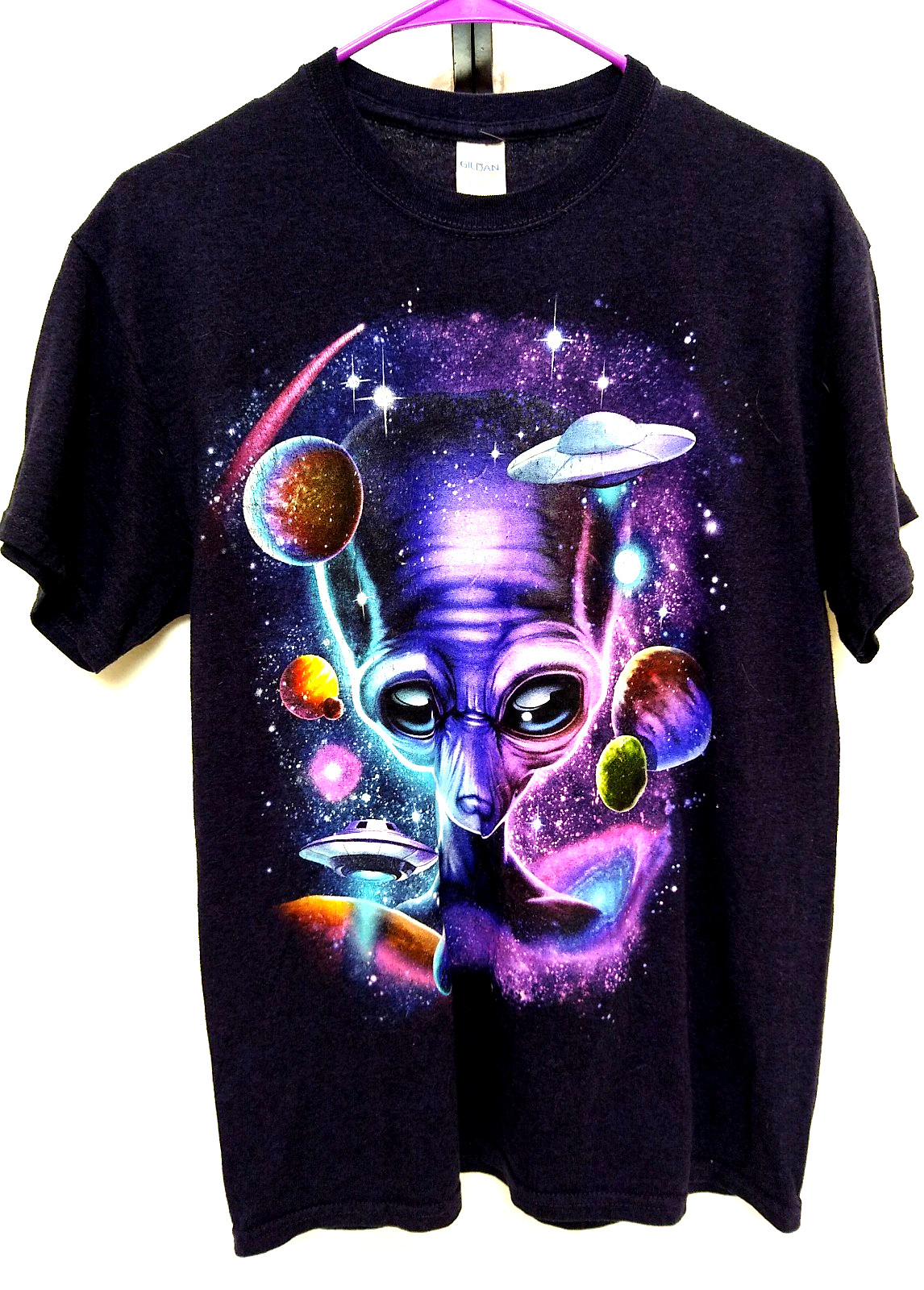 Blue Space Alien Design GILDAN Heavy Cotton SZ Medium, Short Sleeves gallery
