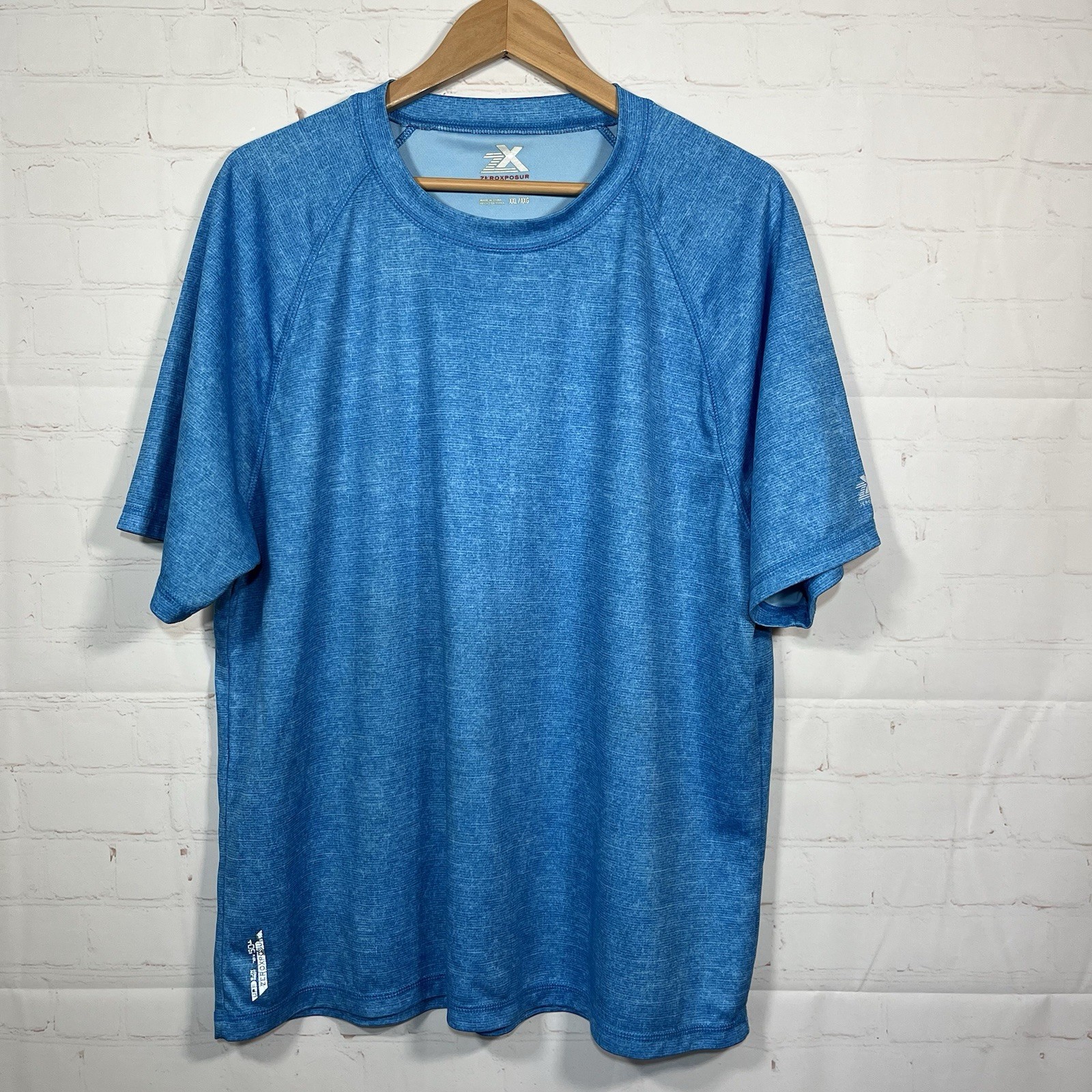 ZeroXposur Sun Protection Polyester T Shirt Mens Size XXL Blue Short Sleeve