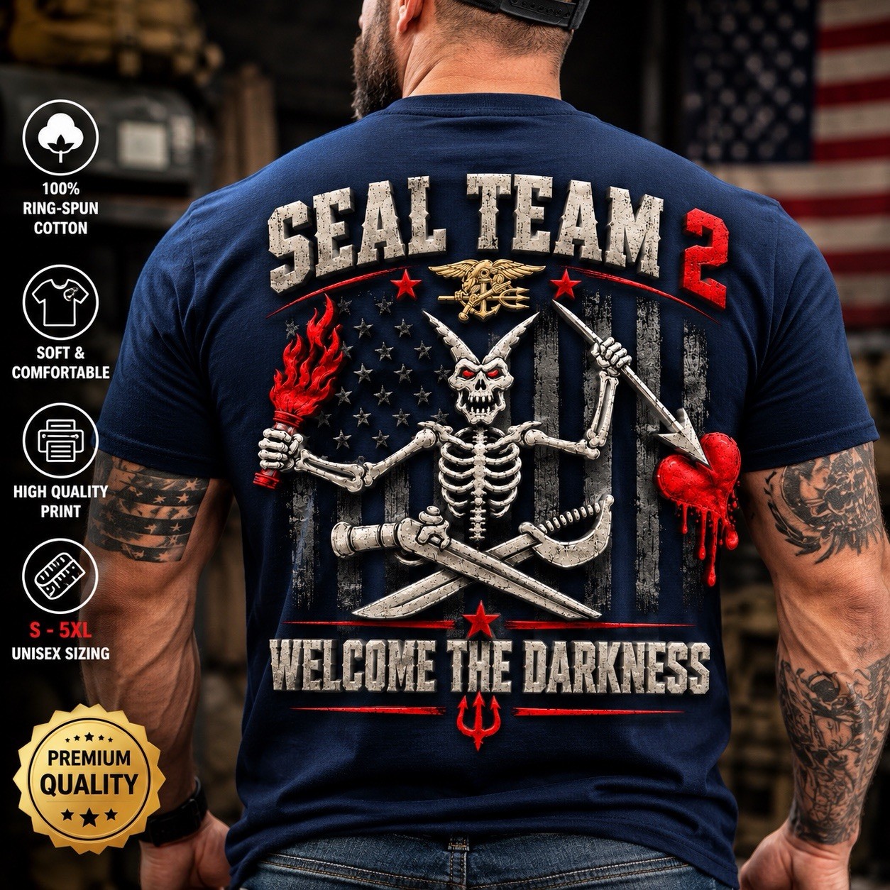 Trend Navy SEAL Team 2 Morale Command Repro Tee, Gift for Military Veterans gallery