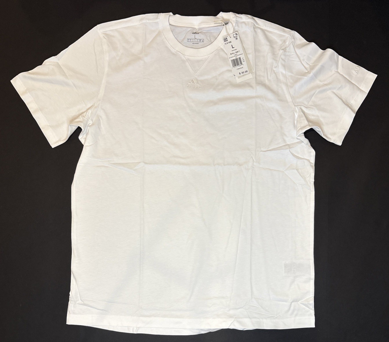 Adidas M All Szn Multi Sport White Cotton T-shirt Men’s Size Large IC9788
