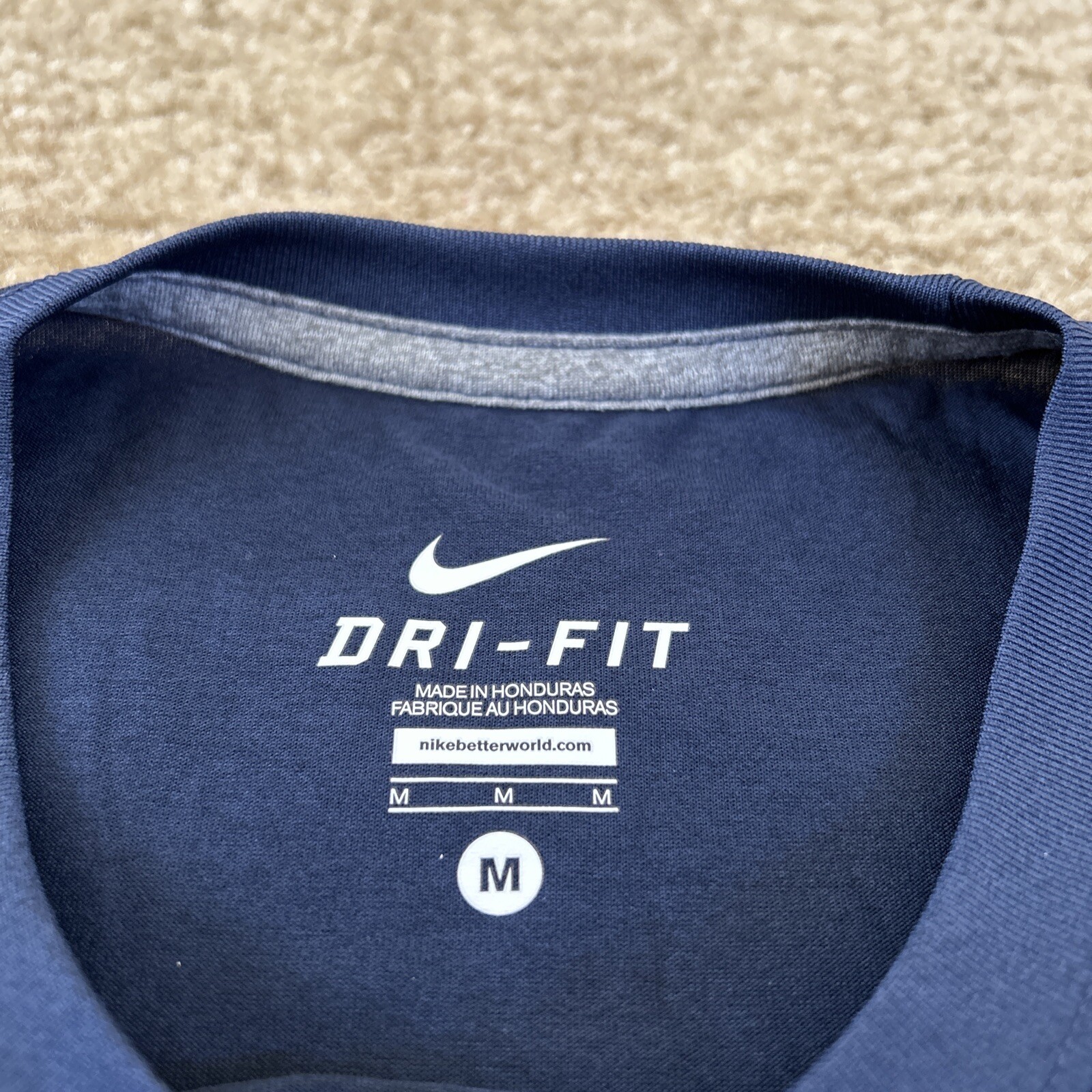 NIKE Mens Dri Fit Shirt M Blue Orange Short Sleeve Running Gym Basketball gallery
