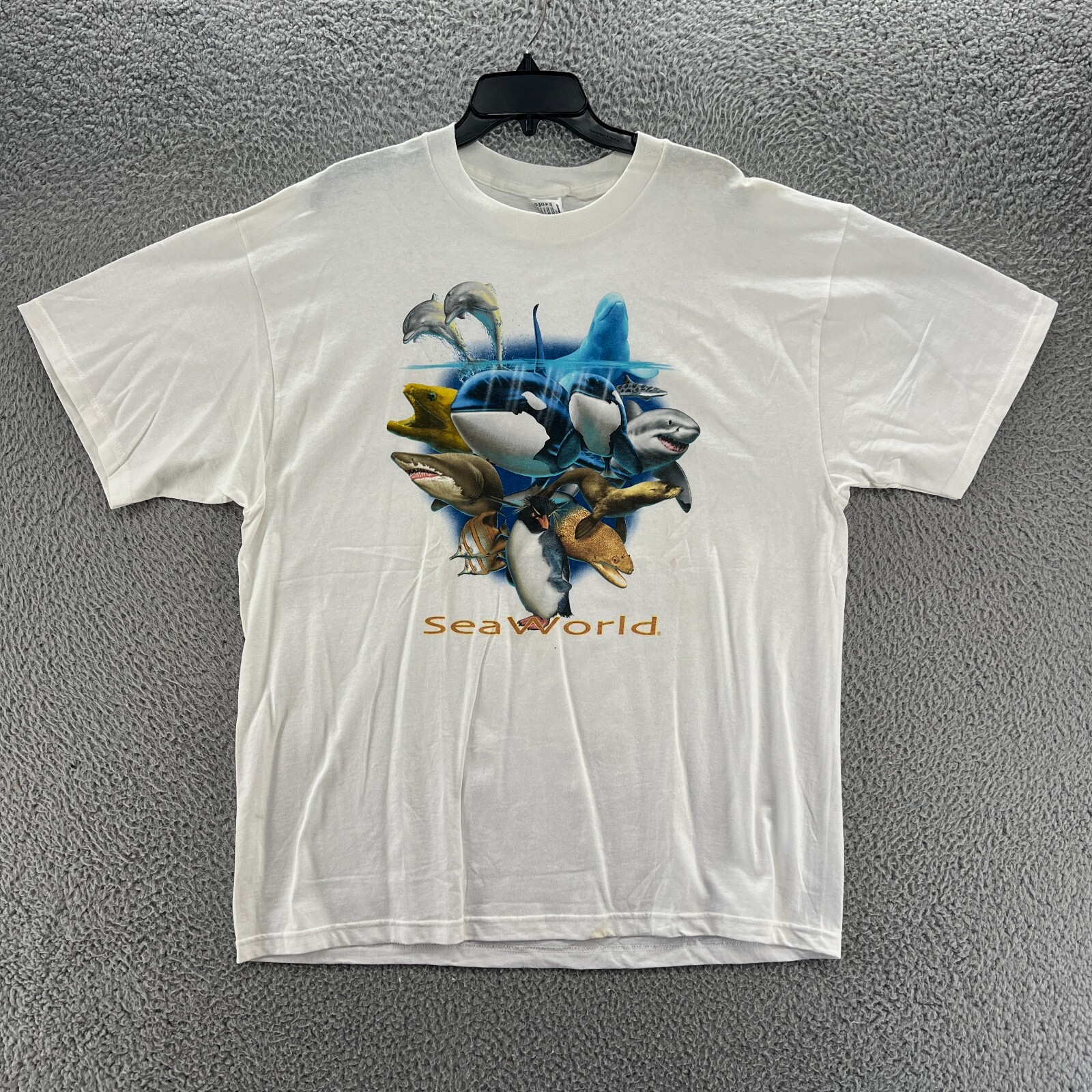 Vintage Sea World Shirt Mens Extra Large Y2K 2000s Crewneck White Delta gallery
