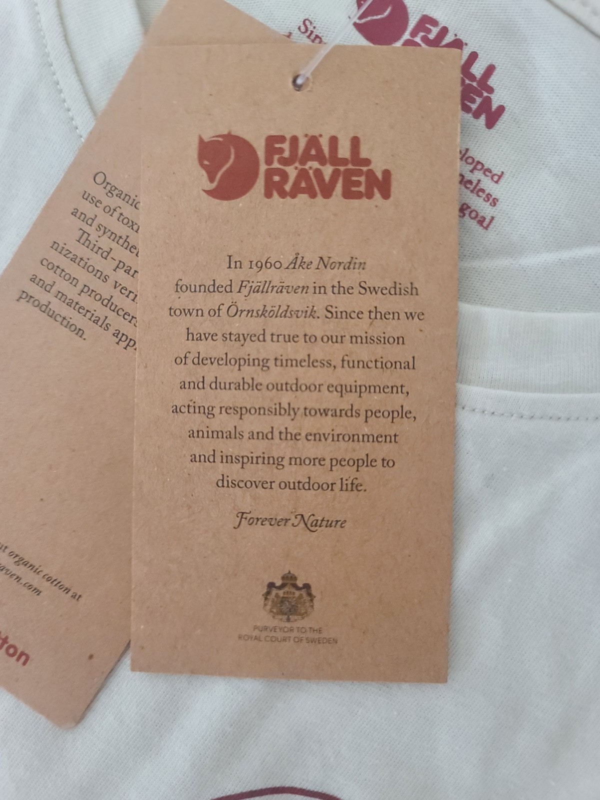 Fjallraven 1960 Logo Men's Size L T-Shirt Fox Sweden NEW Cream Beige Large gallery