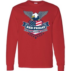 Inktastic Red Friday Remembering Everyone Deployed With Long Sleeve T-Shirt Blue