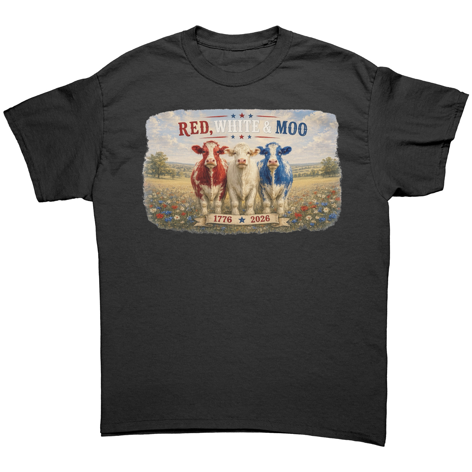 Cute Patriotic Red White & Moo Tshirt July 4th Shirt Funny Sarcastic Cow Tee gallery