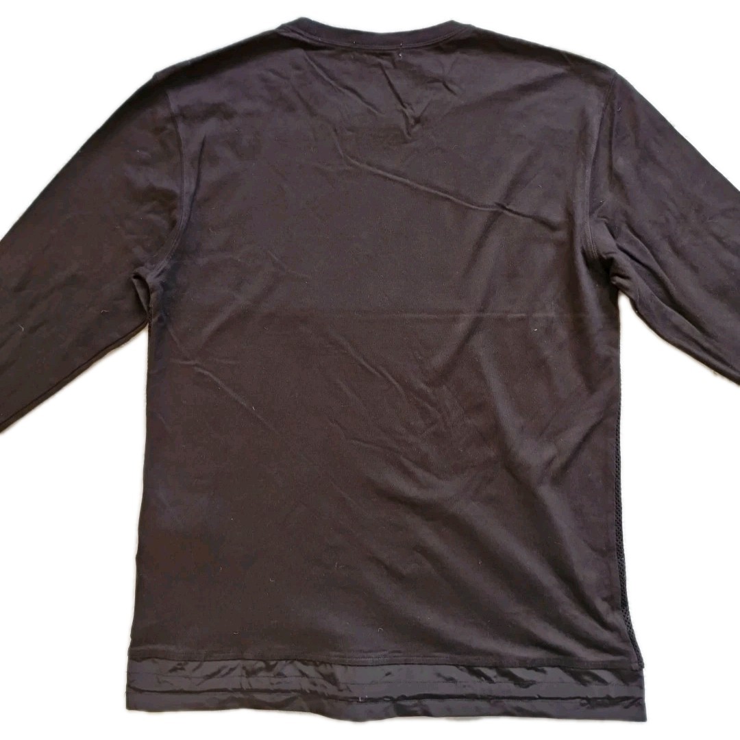 Onitsuka Tiger Mens Black Long Sleeve Tee T-Shirt With Mesh Overlay. Size Medium gallery