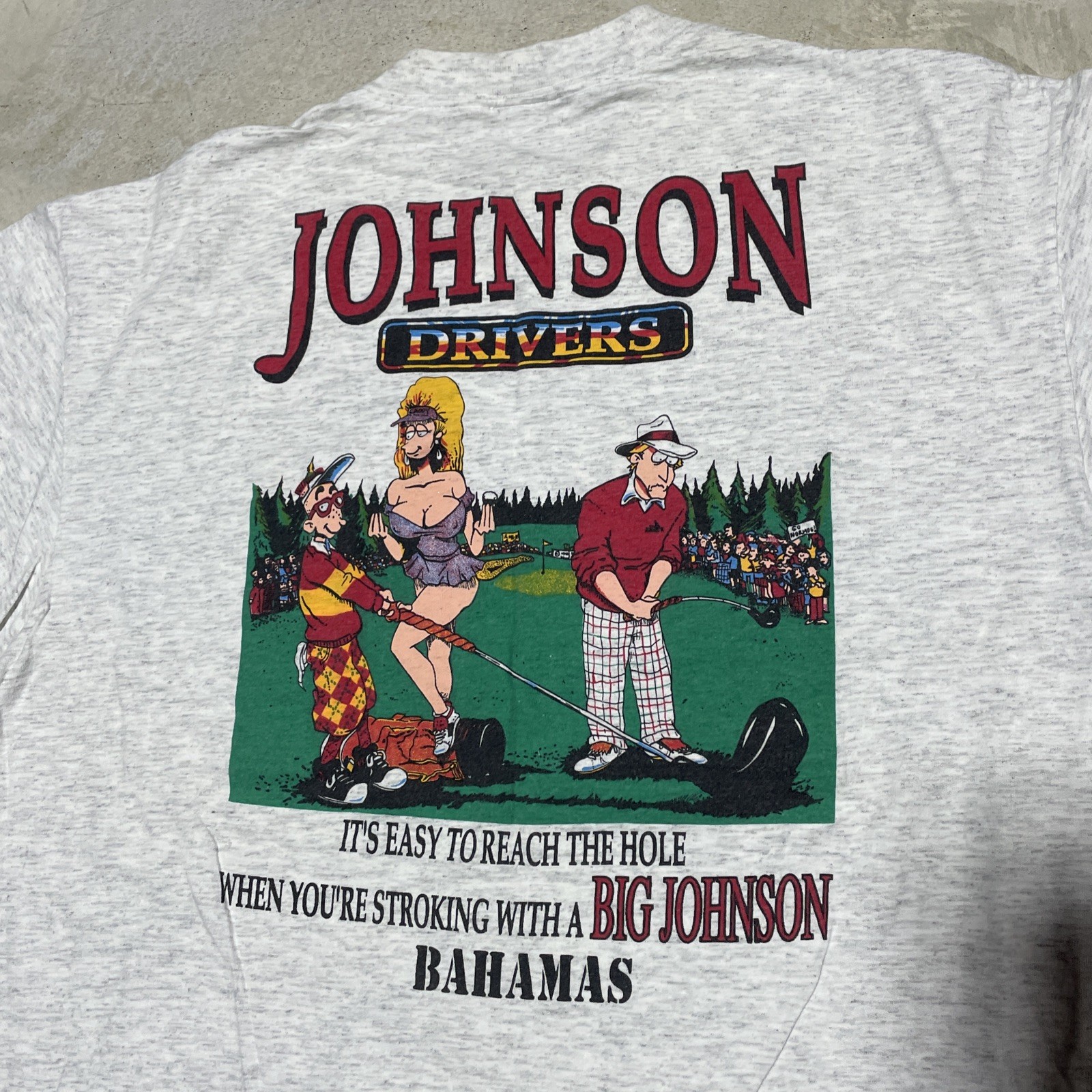Vintage Big Johnson Drivers Golf Tee Single Stitch 90s T Shirt SZ XL Bahamas gallery