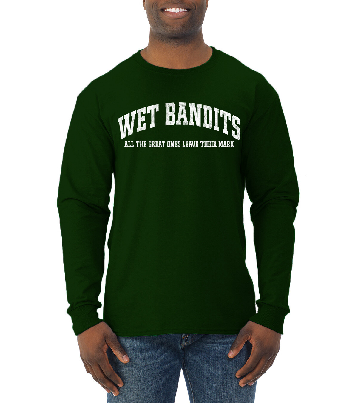 Vintage Home Classic Holiday Movie Quotes Mark Men Long Sleeve Forest Green