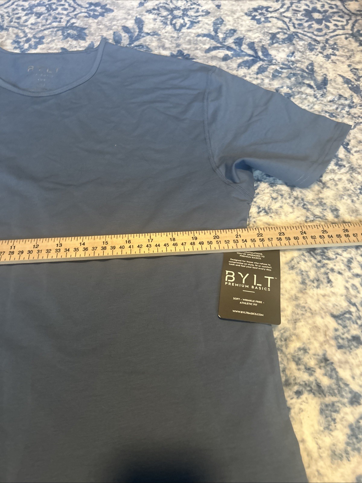 BYLT Premium Basics Drop-Cut Lux T-Shirt Blue Size XL NWT gallery