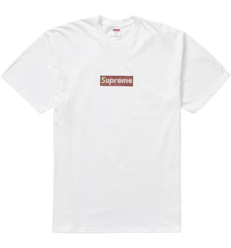 SUPREME SWAROVSKI WHITE BOX LOGO SHIRT SIZE LARGE 100% AUTHENTIC UNWORN gallery