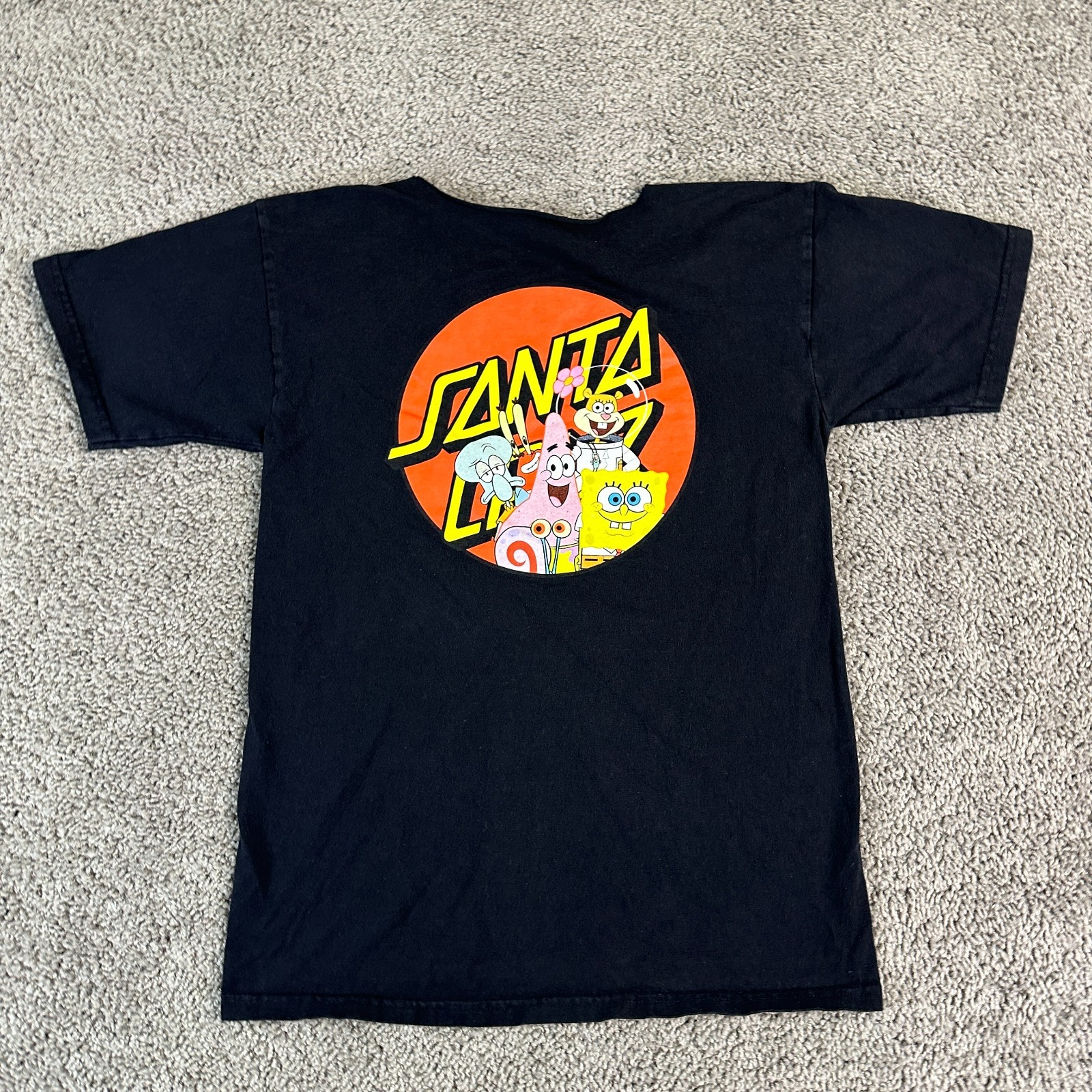 Santa Cruz Skateboards Shirt Mens Small Black Spongebob Patrick Skater READ gallery