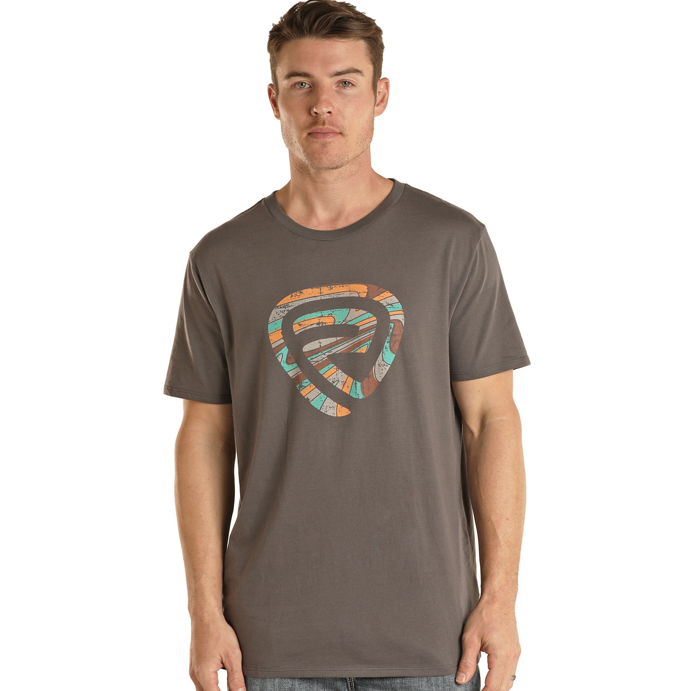 Rock & Roll Cowboy® Unisex Charcoal Graphic Logo T-Shirt RRUT21R0IX gallery