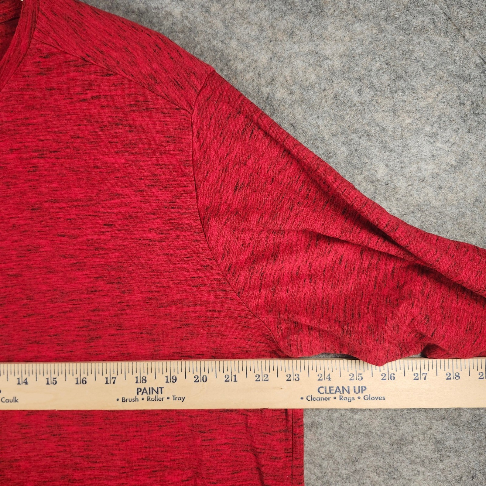 Athletic Works Mens XL Red Space Dye Long Sleeve DriWorks Performance Tee Shirt gallery