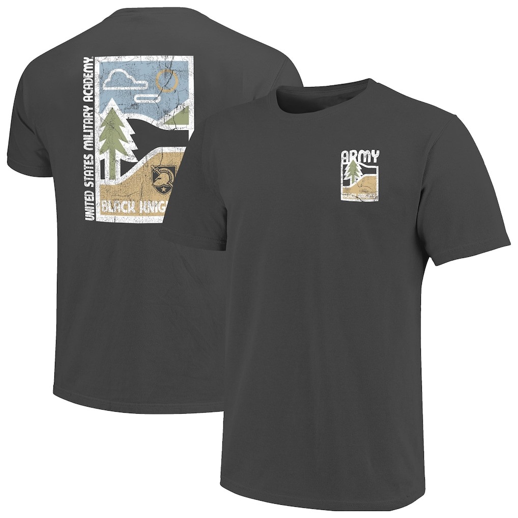 Men’s Graphite Army Black Knights Minimal Vista Distressed Graphics T-Shirt