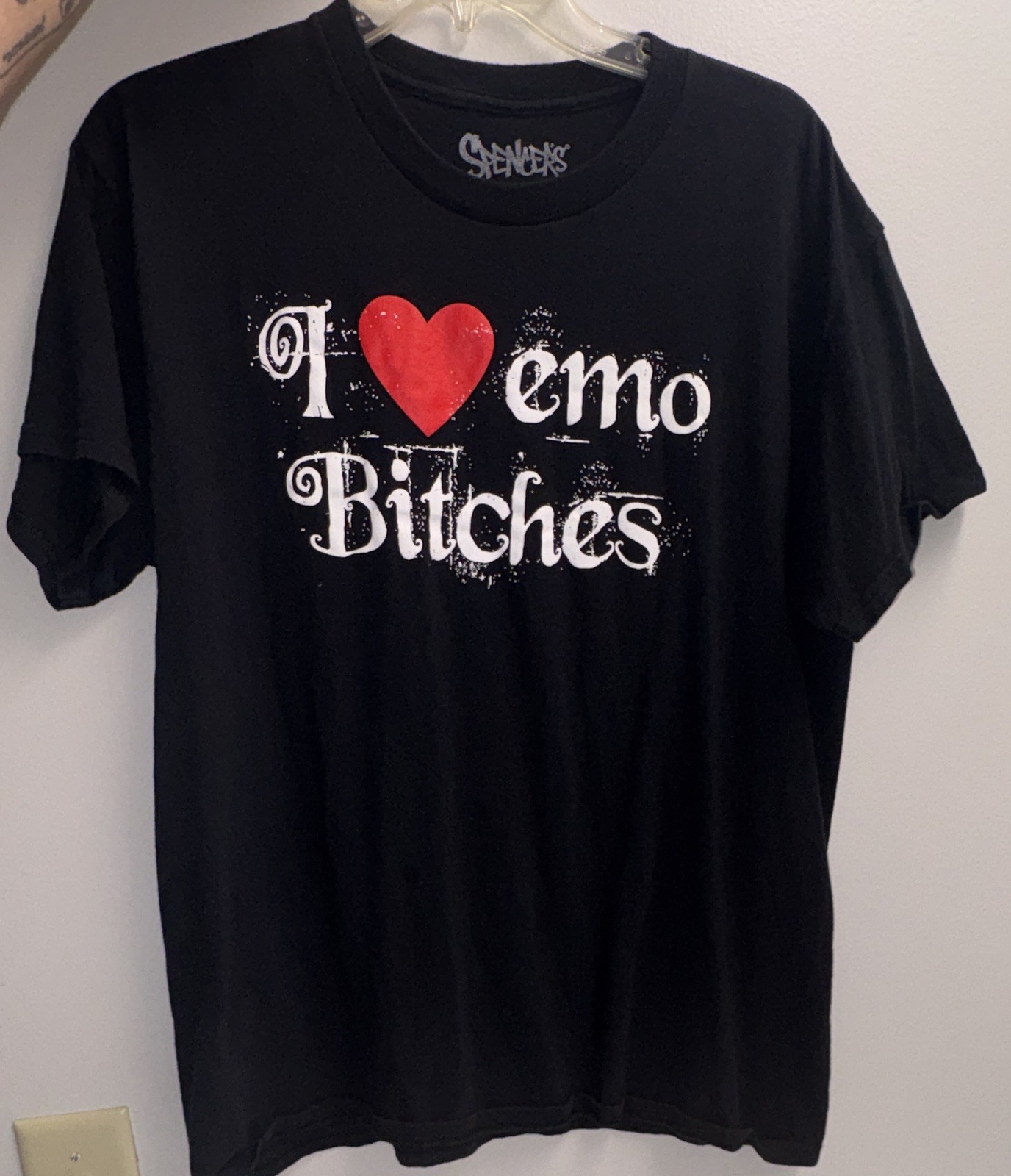 Spencer's Black Emo Graphic Print Crewneck Short Sleeve T-Shirt Men's L gallery