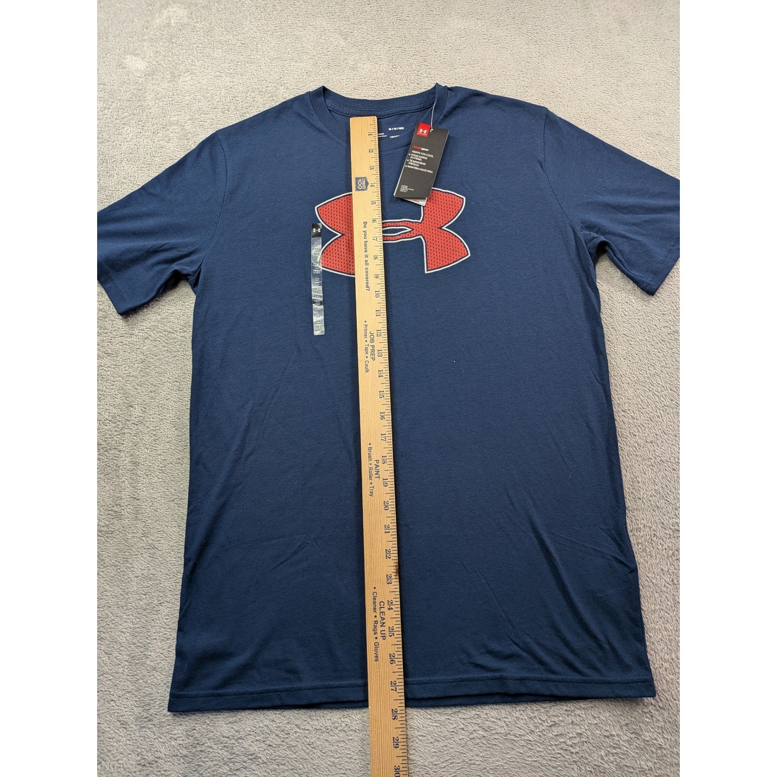 Under Armour Mens HeatGear Big Logo Graphic T-Shirt Navy Blue Red 1329583 Medium gallery