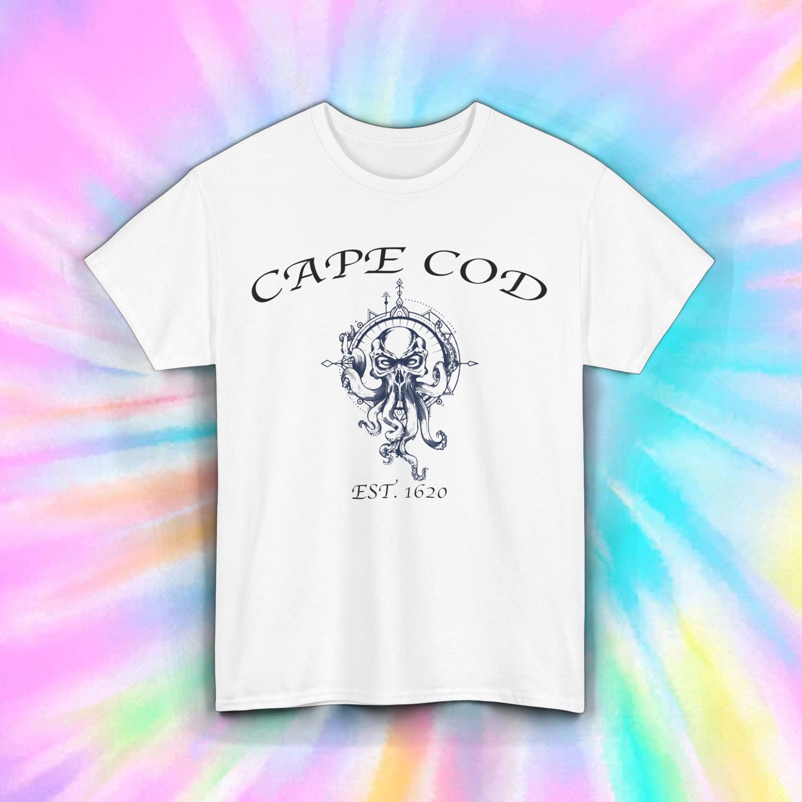 Cape Cod T-Shirt | Est. 1620 Kraken Graphic Tee | Nautical Design | S-5XL gallery