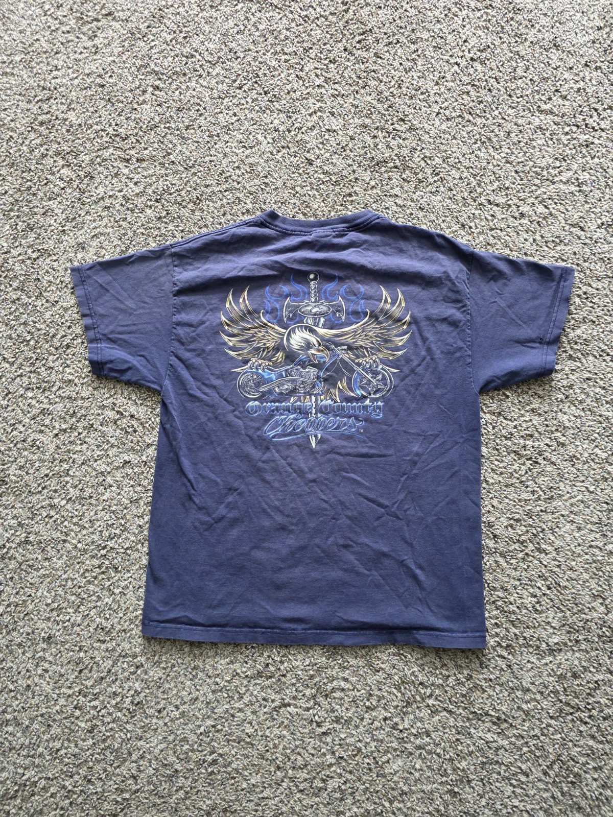 Vintage Orange County Choppers Motorcycle Bald Eagle Sword T-shirt Size Large gallery