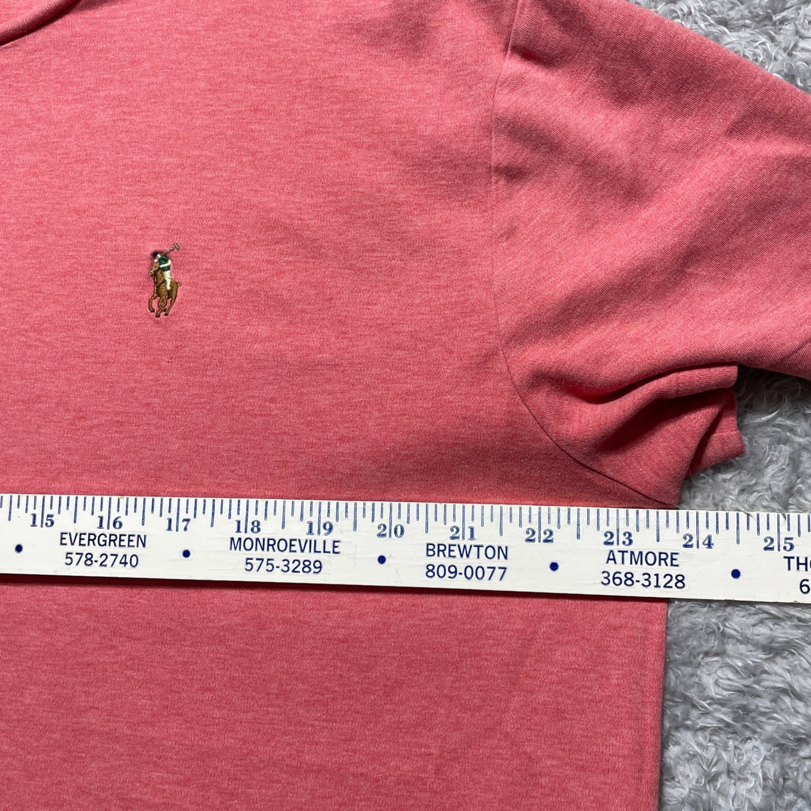 Polo Ralph Lauren Mens Classic Fit Crewneck T-Shirt Coral Pink Heather Large gallery