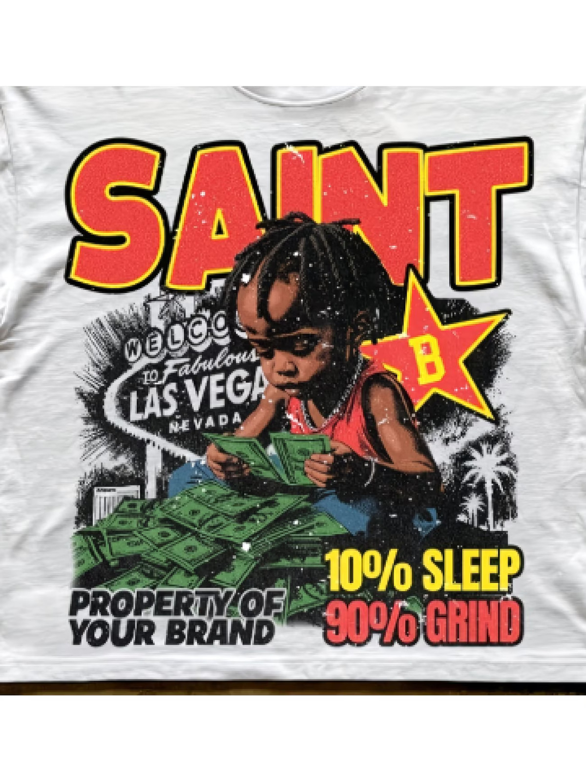 Men's Las Vegas Print T-Shirt - "Sin Vegas" Graphic Crew Neck Tee, Lightweight B gallery