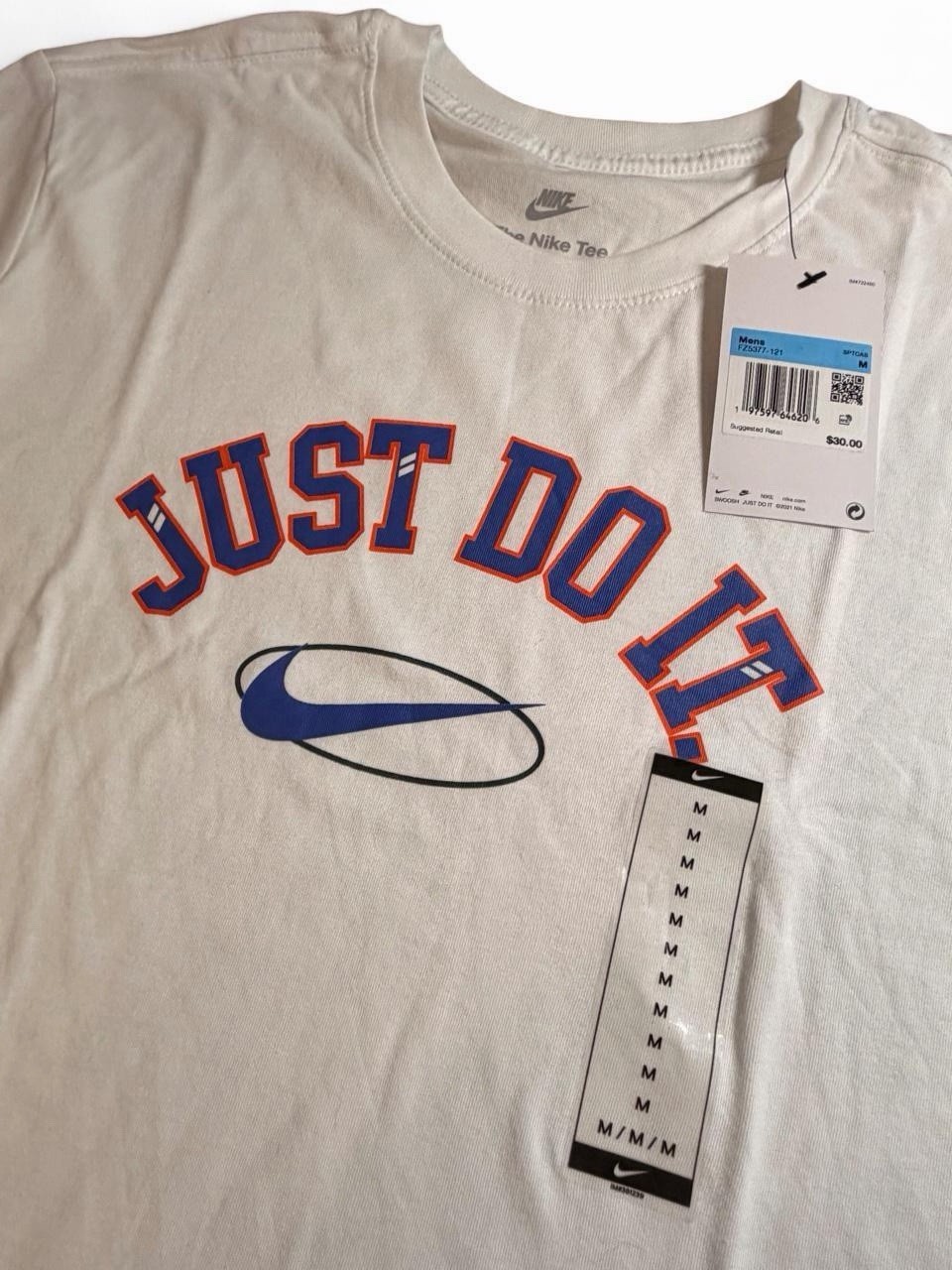 Nike The Nike Tee White Graphic Logo Crew Neck Short Sleeve T-Shirt Men's M gallery