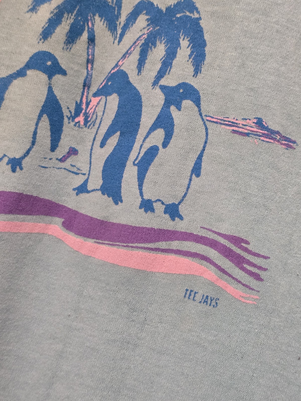 VTG Florida Beach Penguins Distressed Tank Top Mens L Tee-Jays Single Stitch USA gallery