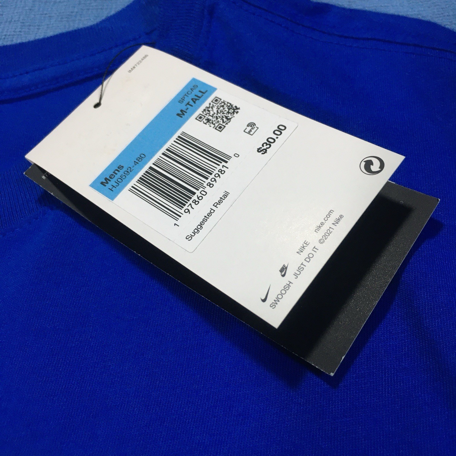 The Nike Tee Move with Nature Mens Blue Size Medium Tall Graphic T-Shirt gallery