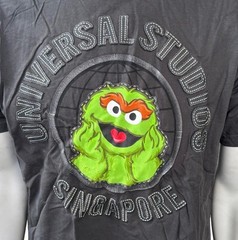 Universal Studios Men’s Sesame Street Oscar The Grouch Gray Shirt Size Large