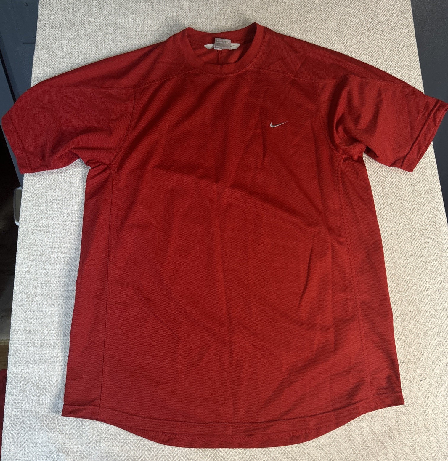 Men's NIKE Pro Training Pull-On Crewneck Red Light Poly T-shirt - Large gallery