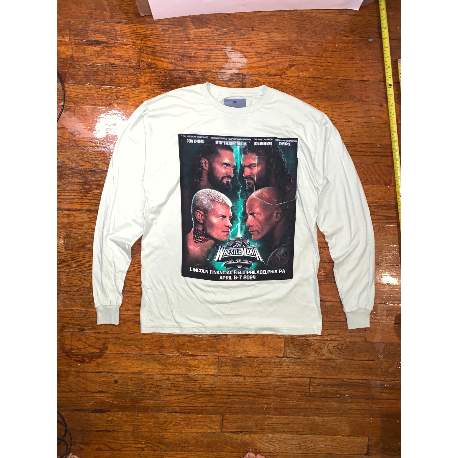 WrestleMania 40 Philadelphia Long Sleeve T Shirt WWE Wrestling Size Medium gallery