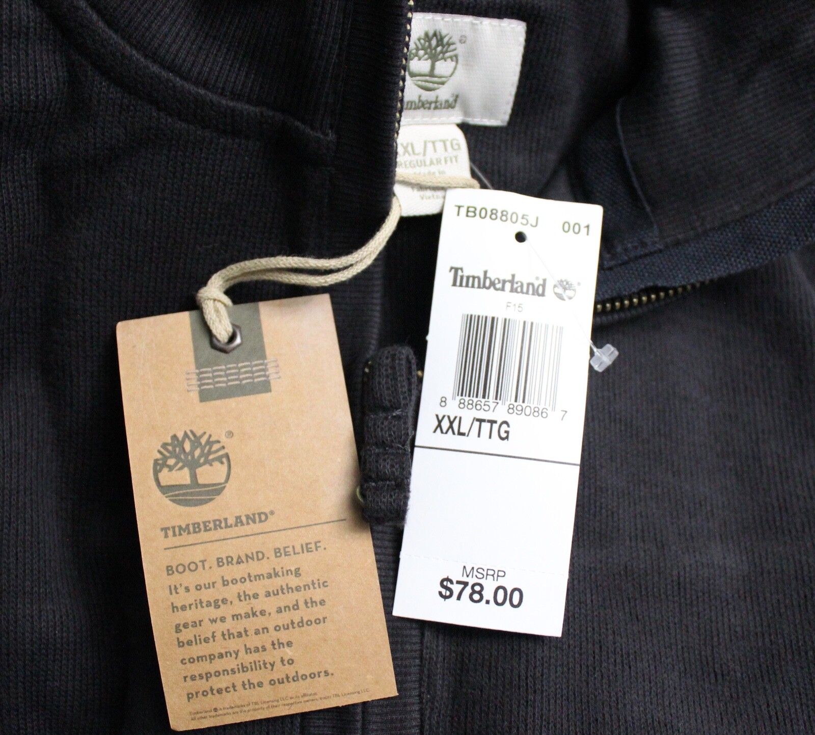 Timberland Canoe River Long Sleeve Half Zip Shirt Size XXL Charcoal Black NEW gallery
