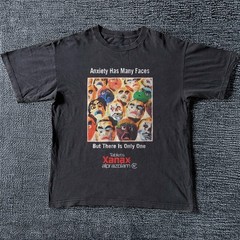 Xanax Anxiety Has Many Faces Black Vintage Style Unisex T-Shirt Size S-5XL