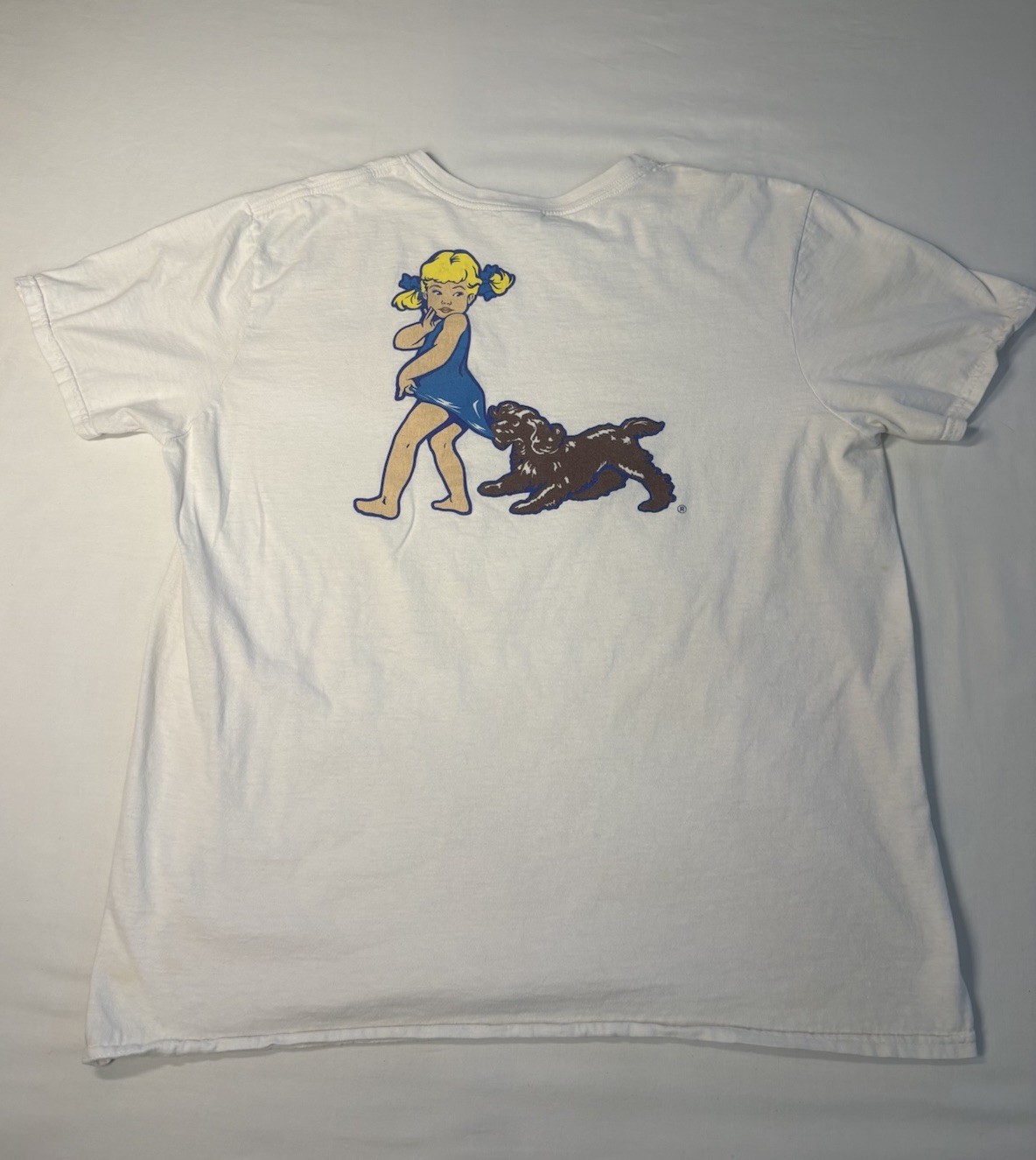 Coppertone Logo Sunscreen Lotion White Tee Shirt Retro 90s Gilden Size L Vintage