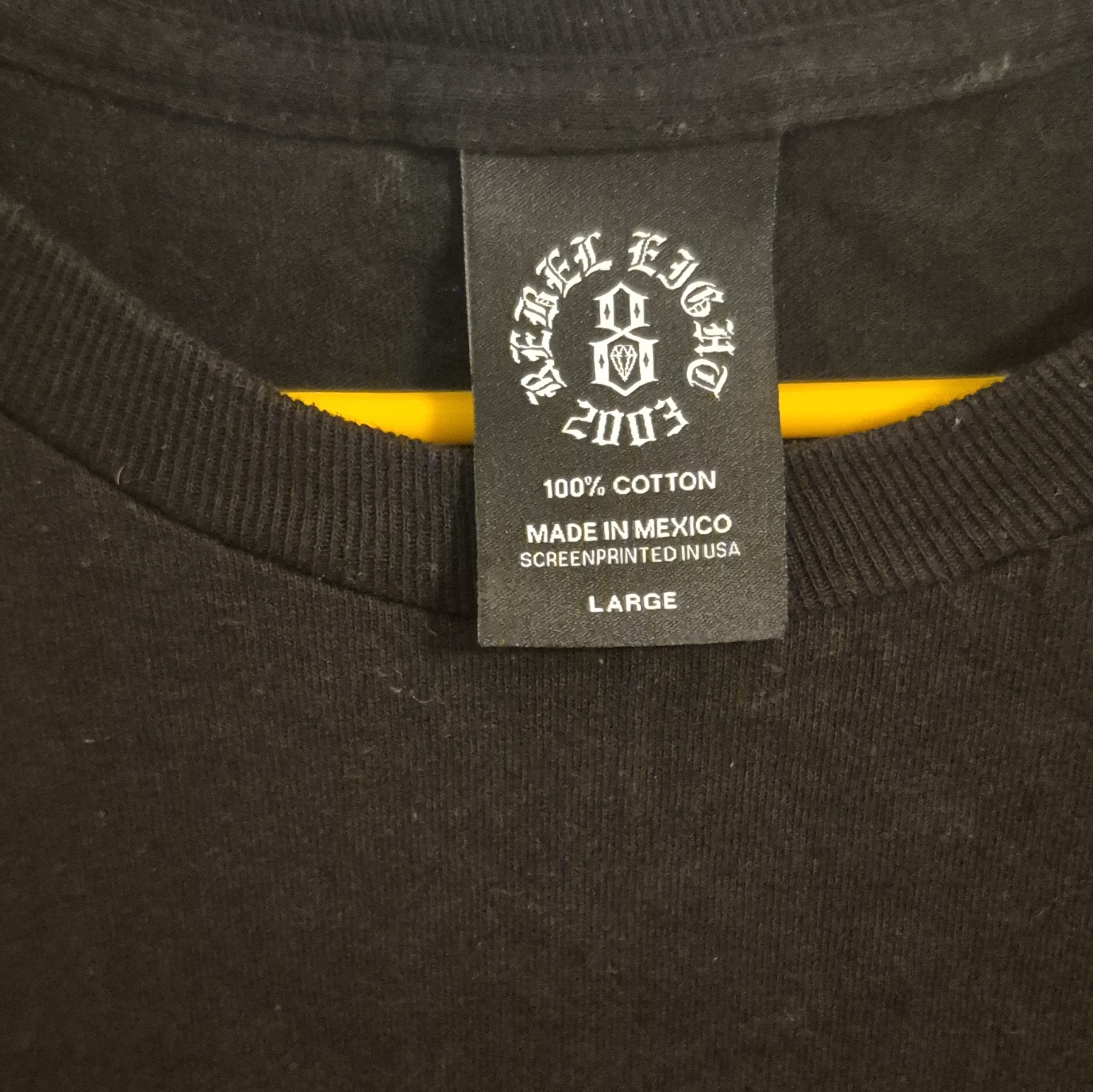 Rebel Eight Men's Black Crew Neck Skull Graphic Long Sleeve Cotton T-Shirt L gallery