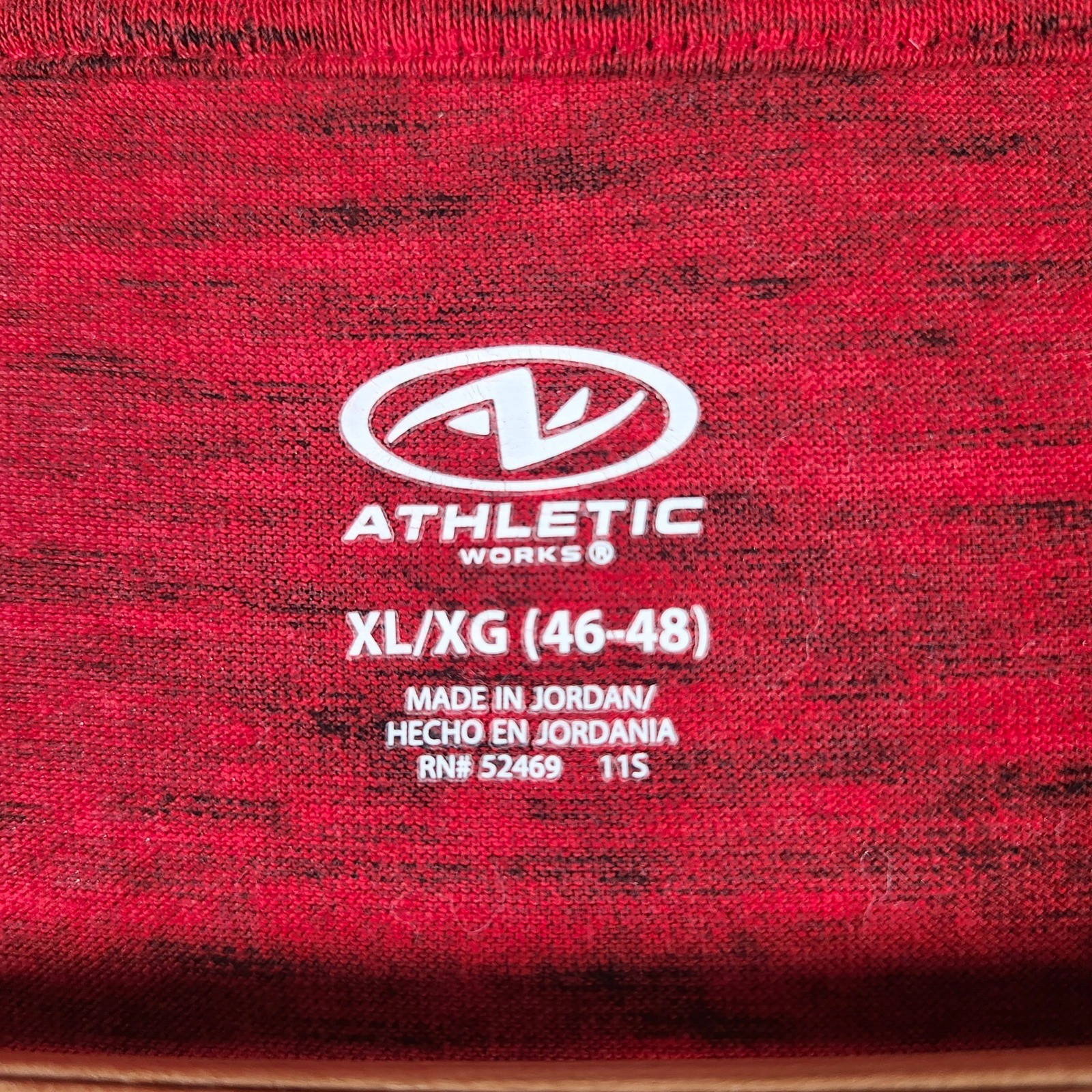 Athletic Works Mens XL Red Space Dye Long Sleeve DriWorks Performance Tee Shirt gallery