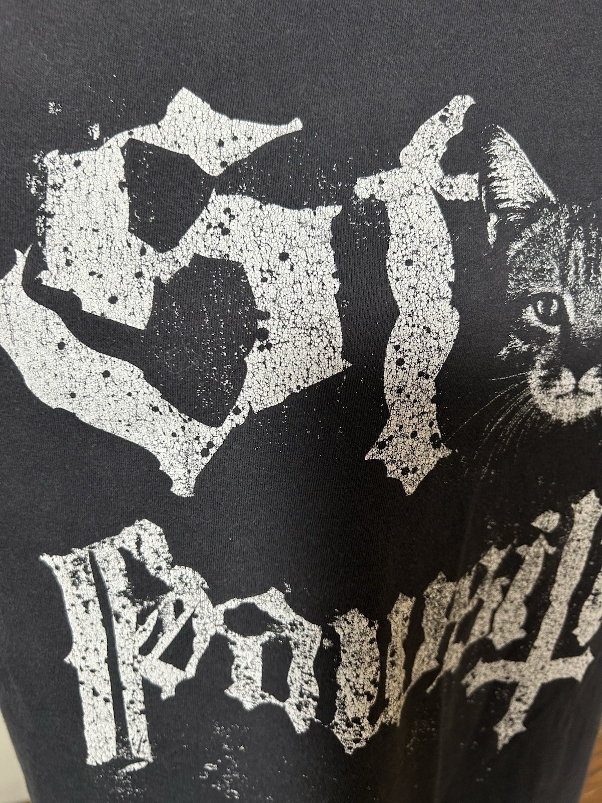 Blackcraft Cult Vintage Stay Pawsitive Cat Shirt Size Small gallery