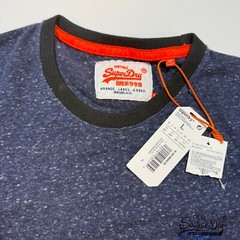 Superdry Vintage Cali Ringer Tee Men’s Size L Blue Cotton S/S Crew-Neck T-Shirt