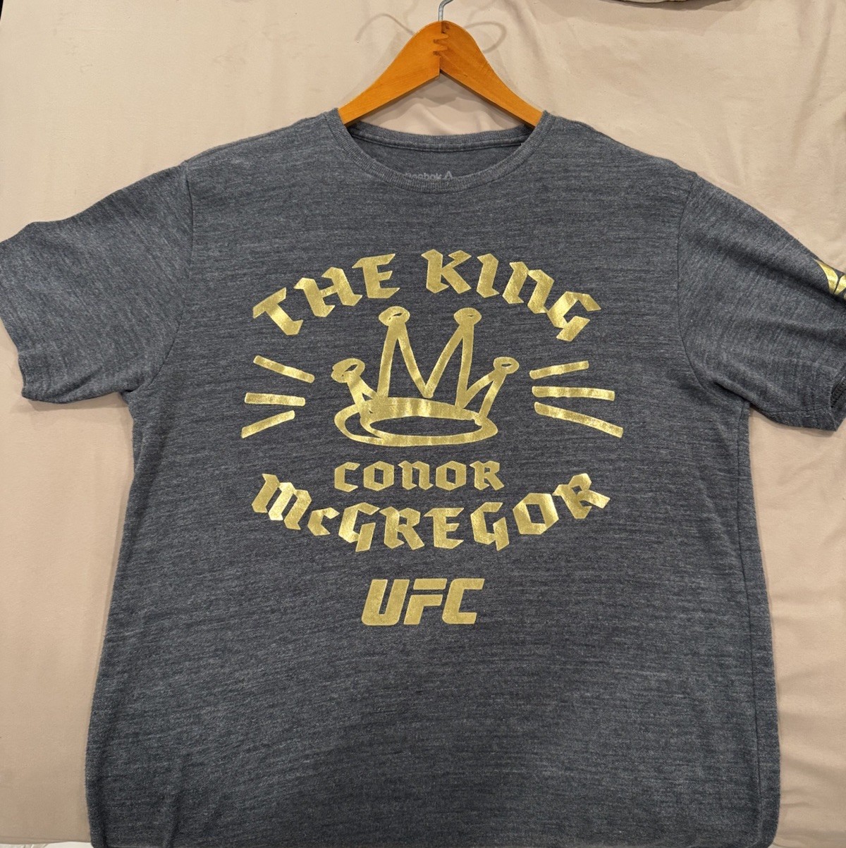 Reebok UFC Conor McGregor "The King" Men’s Gray S Crew Neck T-Shirt gallery
