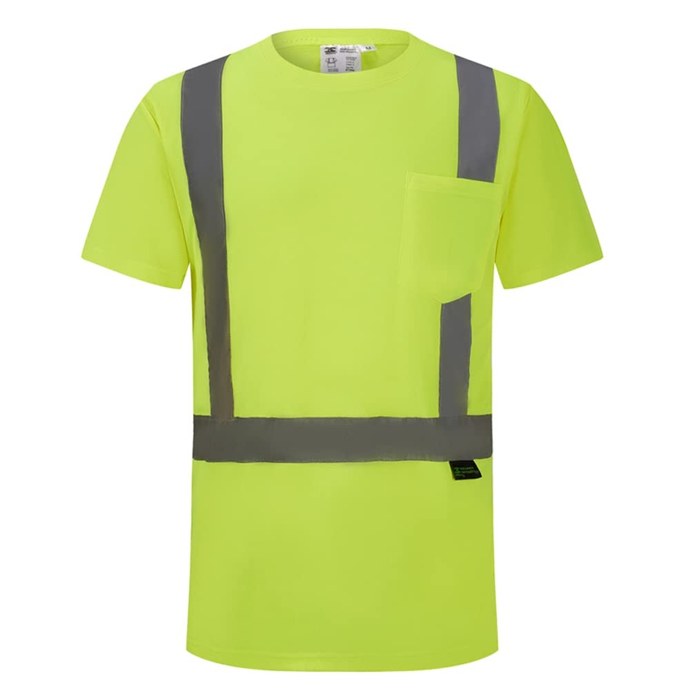ST1000, ANSI/ISEA Class 2, Men’s High Vis Short Sleeve Safety T-Shirt, Jersey…