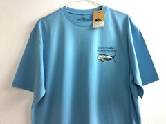 Quicksilver Men Cotton Waterman Fish Graphic T-Shirt Tee Light Blue M