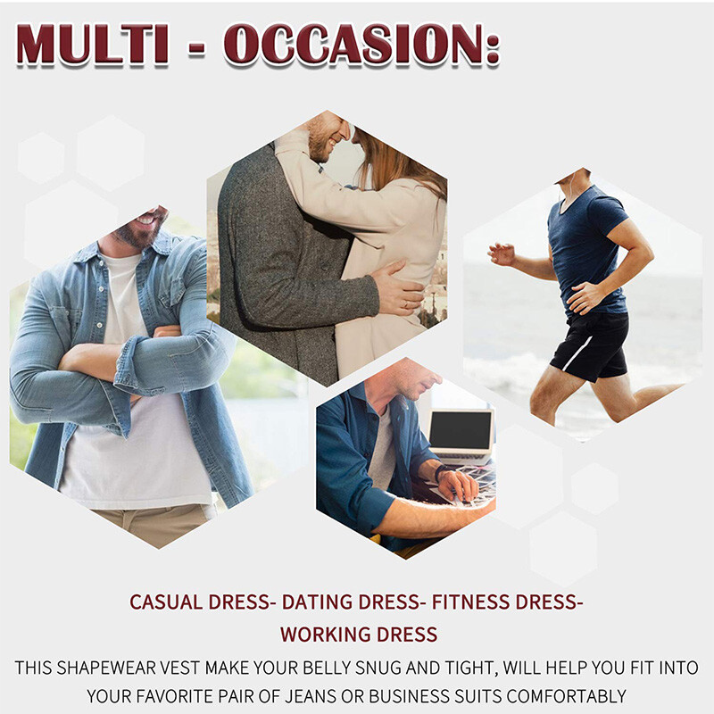 Men's Seamless Slimming Body Shaper Vest Abdomen T-Shirt Compression Sport Top gallery
