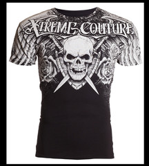 XTREME COUTURE by AFFLICTION Black White NINER Short Sleeve Slim Fit T-shirt NWT