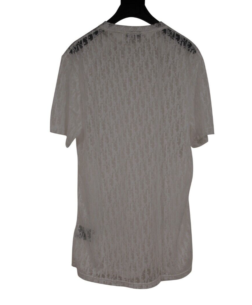Dior Oblique Logo Semi Sheer T Shirt Size Medium Viscose Polyamide Short Sleeve gallery