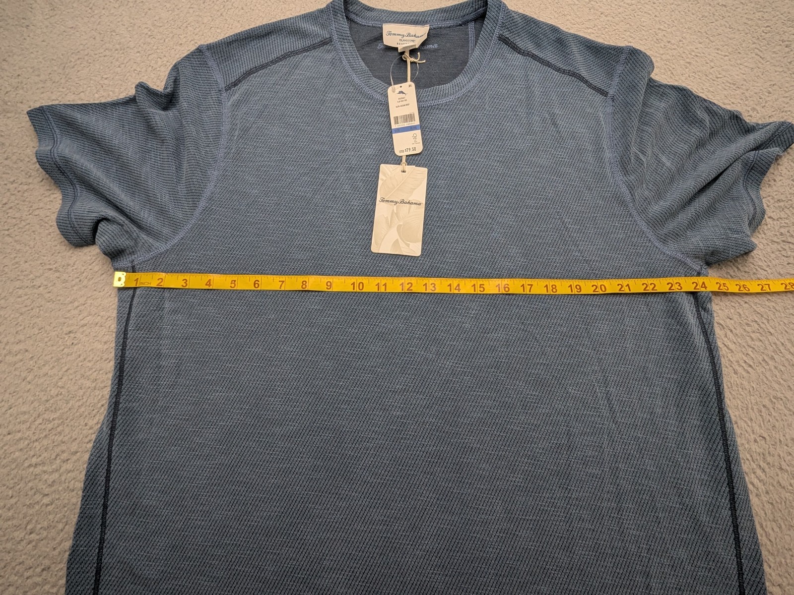 Tommy Bahama T-Shirt Mens XL Blue Flip Sky Tee SS Wicking Reversible $79 gallery