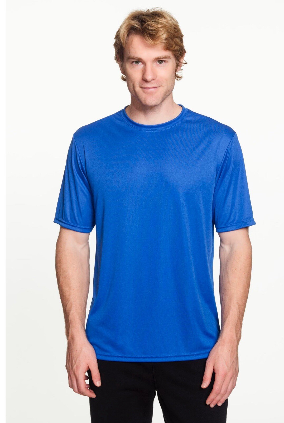 A4 N3142 Mens Short Sleeve DriFit Cooling Performance Shirt Small Royal Blue New gallery