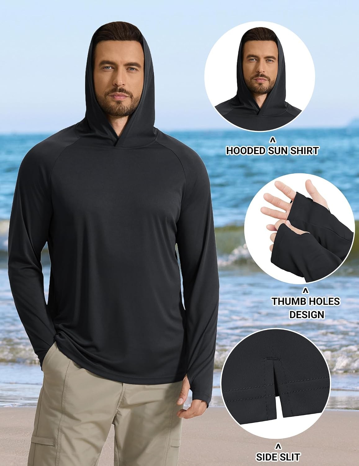 COOFANDY Men's UPF 50+ Sun Shirt Long Sleeve Fishing Shirt UV Protection Hoodie gallery